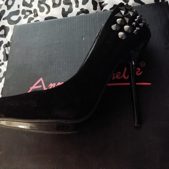 Anne Michelle black heels with studs Size 6 - Picture 10 of 17